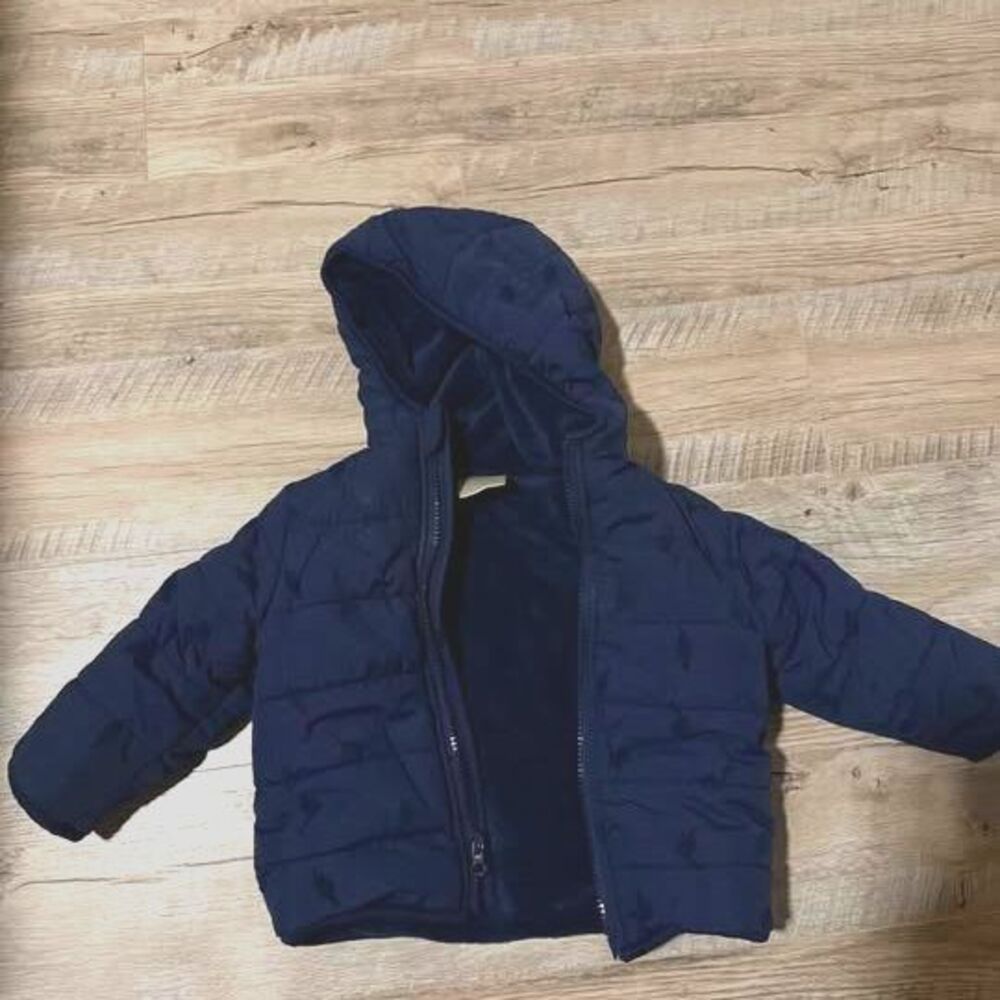 Toddler Navy Blue Dinosaur Quilted Puffer Jacket